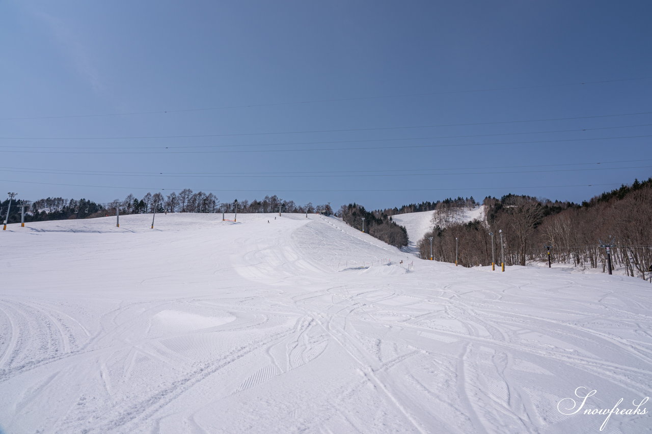 士別市日向スキー場　本当に明日でシーズン終了？！積雪たっぷり春雪セッション(^_-)-☆